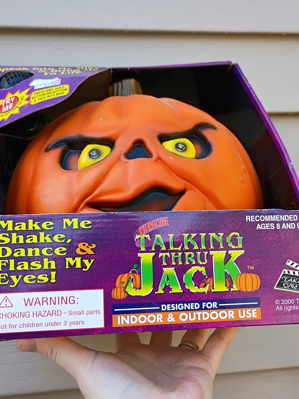 Talking Thru Jack Pumpkin Vintage Jack O Lantern New in Box
